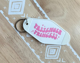 passenger princess vintage motel keychain, retro keychains, motel key ring, trendy, gifts for her, car accessories