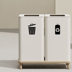 Trash and Recycle Decal: Vinyl Stickers for Can Labels