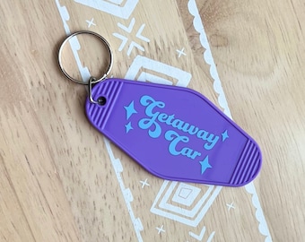 Getaway Car Motel Keychain: Retro Car Accessories