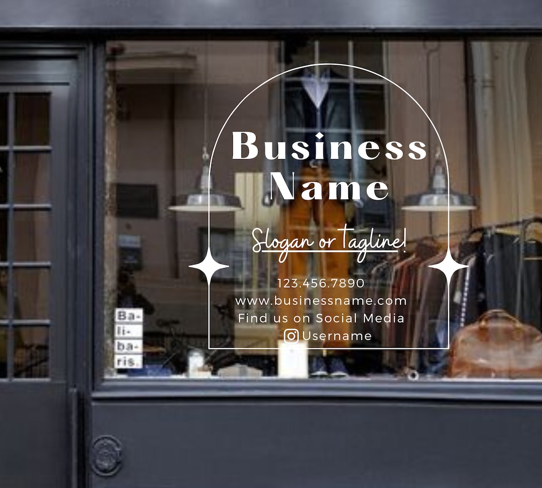 Custom Personalized Business Window Decals, Window Door Lettering