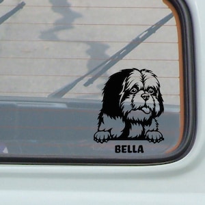 Custom Shih Tzu Dog Decal: Personalized Vinyl Car Sticker