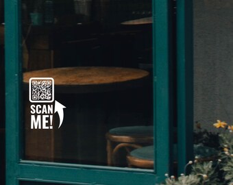 Personalized QR Code Vinyl Decal: Custom Storefront Advertising