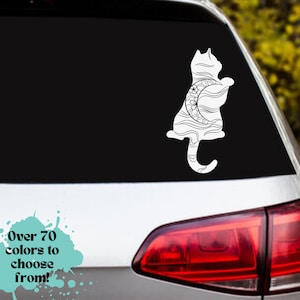 cat silhouette car decal, cat decal, car decal, vinyl decal, laptop, car accessories