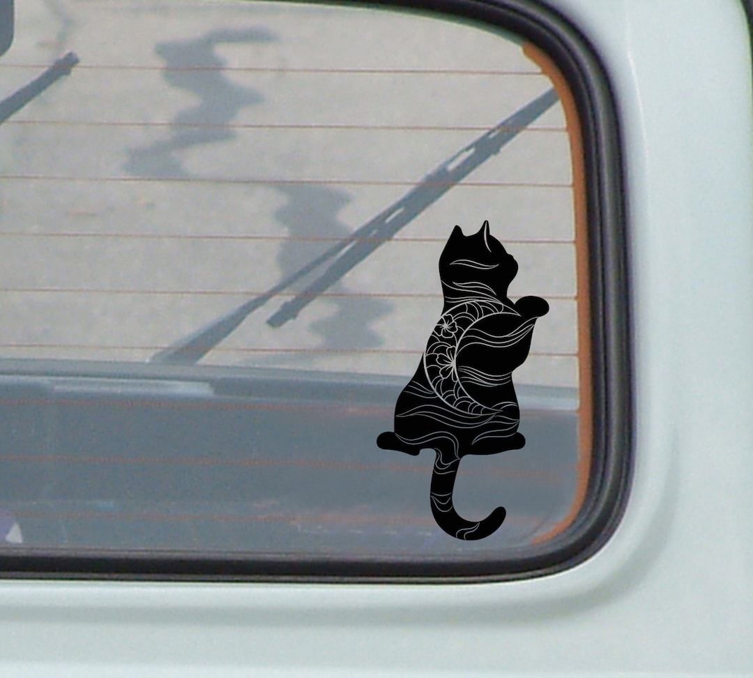 Cat Silhouette Car Decal, Cat Decal, Car Decal, Vinyl Decal, Laptop