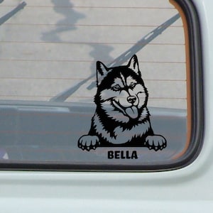 Custom Name Husky Dog Decal: Car, Laptop, Hydroflask Vinyl Sticker