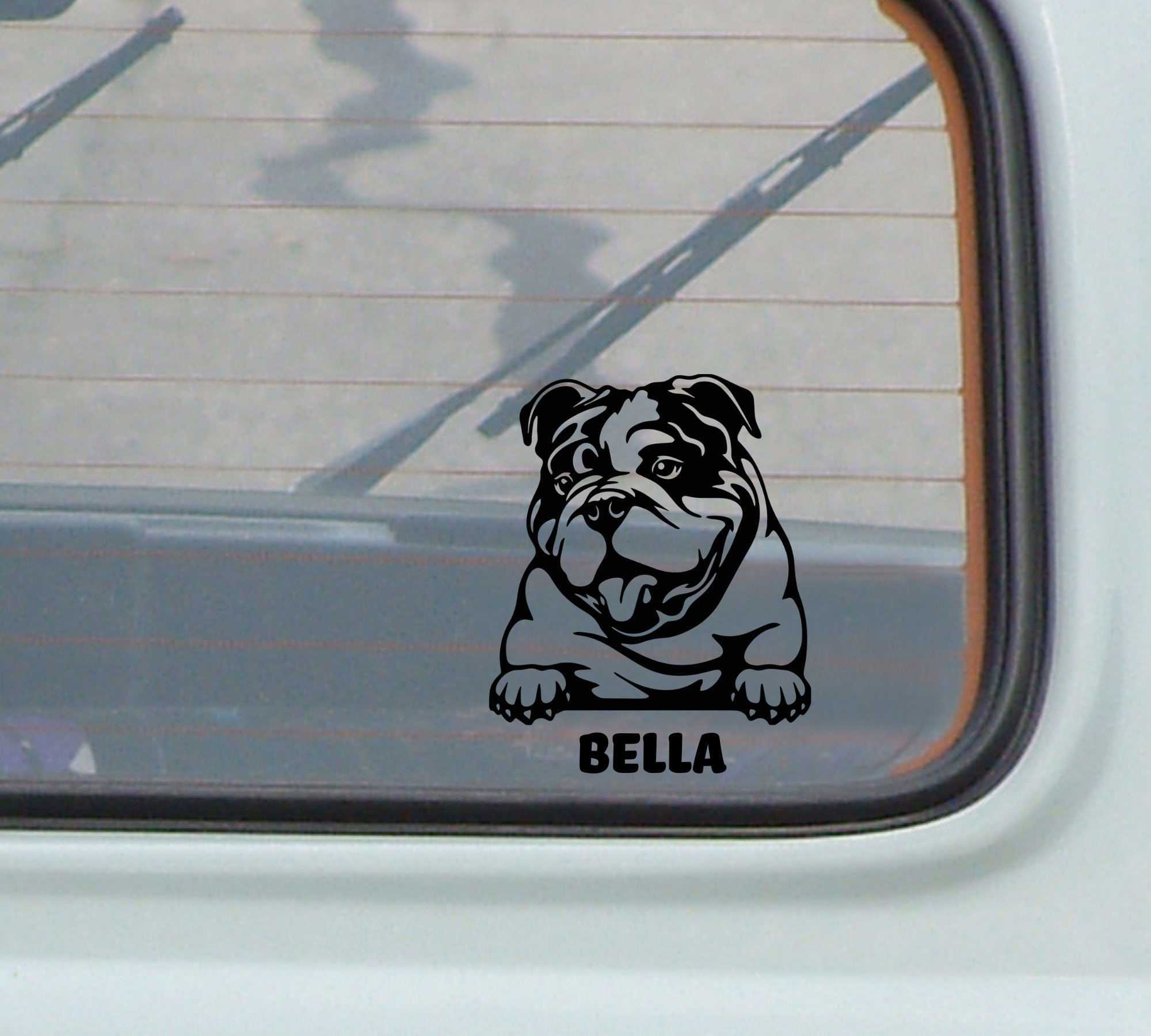 English Bulldog face silhouette - Bully dog breed bias - red and black  Sticker for Sale by smooshfaceutd