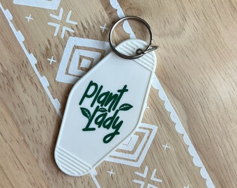 Plant Lady Vintage Motel Keychain: Retro Car Accessories