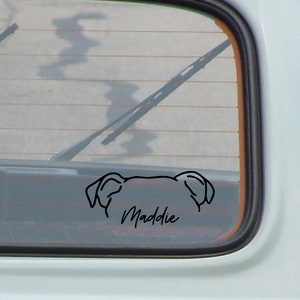 bulldog ear silhouette decal, dog ears, cute car decals, personalized dog decals, custom pet ear decal, vinyl car decals