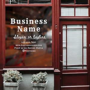 Custom Business Window Decal: Personalized Vinyl Lettering, Storefront Logo