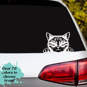 Peek-a-Boo Cat Decal: Vinyl Sticker for Car, Laptop, Hydroflask