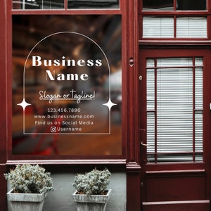 Custom Business Window Decal: Personalized Vinyl Lettering, Storefront Logo