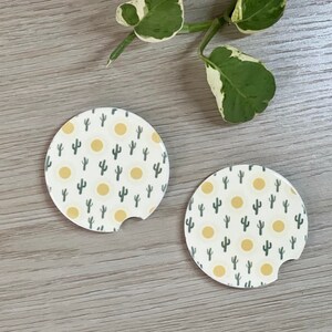 Cactus Car Coaster, schattige auto Coasters, auto-accessoires, cadeaus voor haar, set van twee