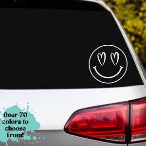 Smiley Heart Eyes Vinyl Decal: Car, Laptop, Hydroflask Sticker