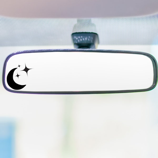 stars and moon, rear view mirror, car decal, vinyl decal, tiny, small, laptop, hydroflask, phone, suv, truck, car, boat, motorcycle, sticker