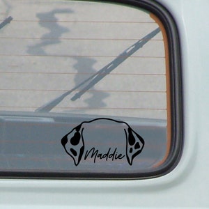 dalmatian dog ear silhouette decal, dog ears, cute car decals, personalized dog decals, custom pet ear decal, vinyl car decals