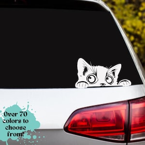 Peeking Cat Vinyl Decal: Car, Laptop, Water Bottle Sticker