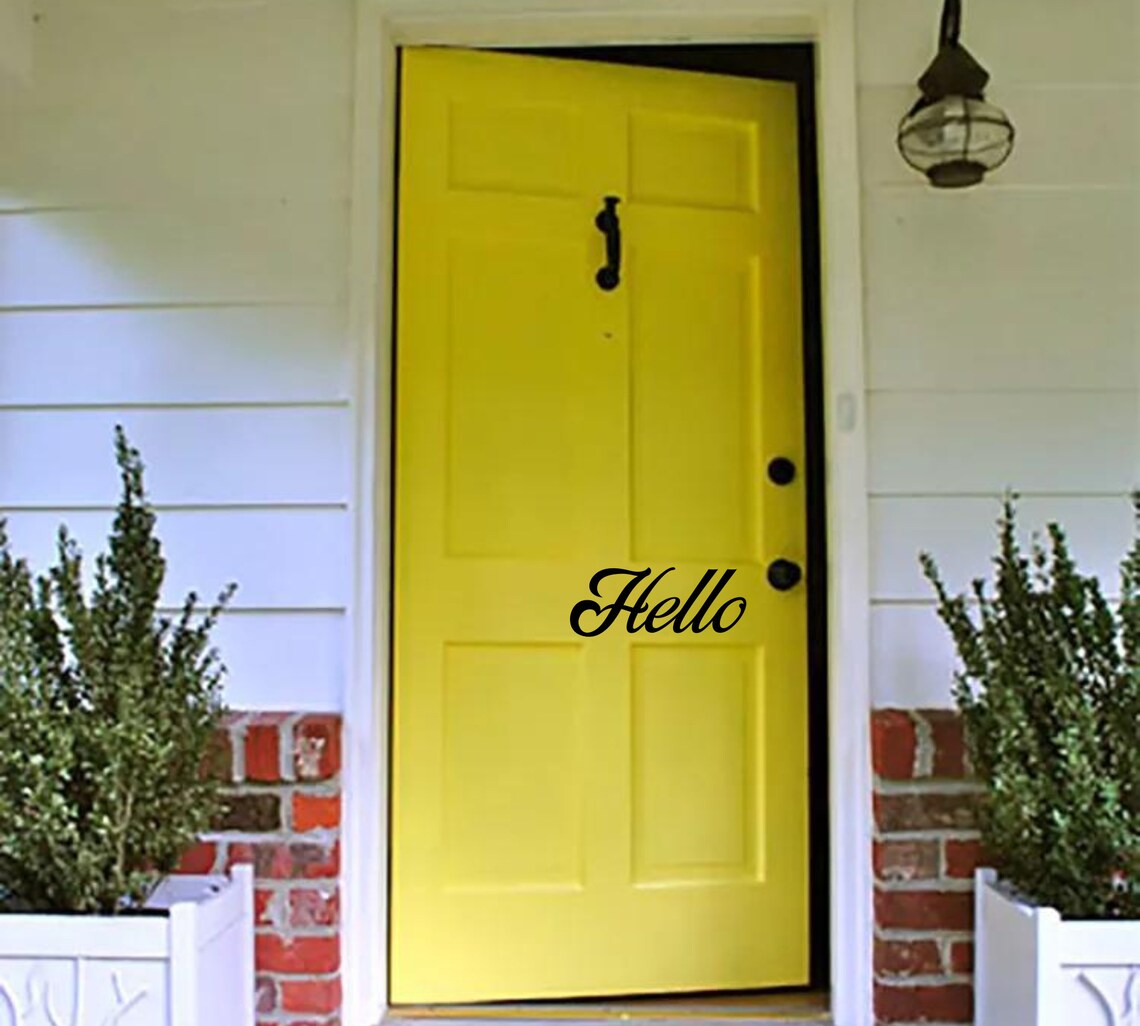 Hello Door Decal Front Door Decal Door Decals Home Decor Etsy