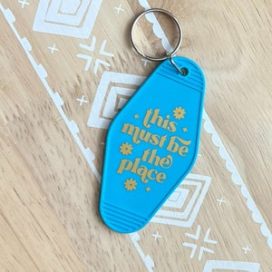 this must be the place vintage motel keychain, retro keychains, motel key ring, trendy, gifts for her, car accessories