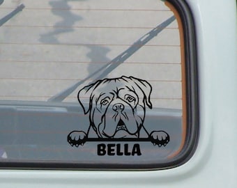 Custom Dogue de Bordeaux Vinyl Decal: Dog Face Sticker