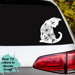 cat silhouette car decal, cat decal, car decal, vinyl decal, car accessories