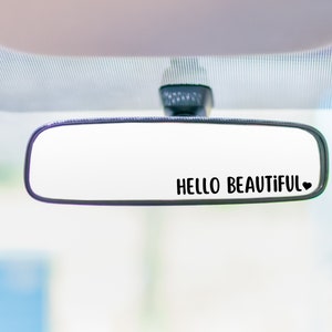 hallo mooie sticker, achteruitkijkspiegel, autosticker, eigenliefde, klein, laptop, hydroflask, telefoon, SUV, vrachtwagen, auto, boot, motorfiets, sticker