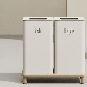 Trash and Recycle Decal: Waterproof Vinyl Stickers