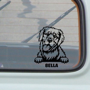 Golden Retriever Dog Decal: Custom Name Vinyl Sticker