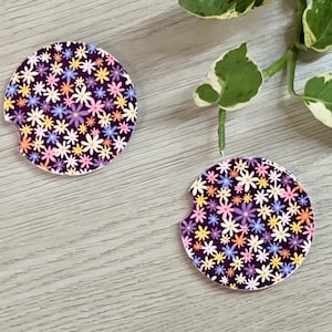 Flower Car Coaster, schattige auto Coasters, auto-accessoires, cadeaus voor haar, set van twee