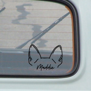 Chihuahua Hund Ohr Silhouette Aufkleber, Hundeohren, niedliche Auto Aufkleber, personalisierte Hunde Aufkleber, benutzerdefinierte Haustier Ohr Aufkleber, Vinyl-Auto-Aufkleber