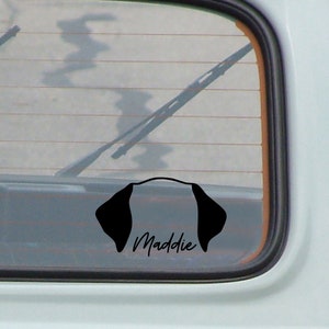 dalmatian dog ear silhouette decal, dog ears, cute car decals, personalized dog decals, custom pet ear decal, vinyl car decals