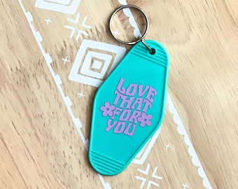 Retro Motel Keychain: 'Love That For You' Car Accessories