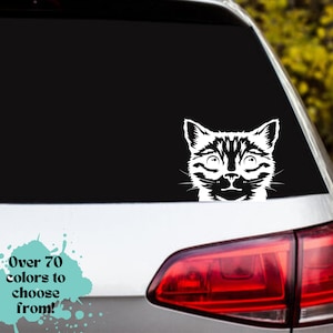 Peek-a-Boo Cat Decal: Vinyl Sticker for Car, Laptop, and More