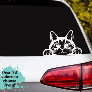 Peek-a-Boo Cat Decal: Vinyl Sticker for Car, Laptop, and More