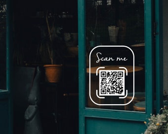 Personalized QR Code Vinyl Decal: Storefront Business Signage