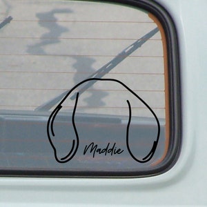Beagle Hund Ohr Silhouette Aufkleber, Hundeohren, niedliche Auto Aufkleber, personalisierte Hunde Aufkleber, benutzerdefinierte Haustier Ohr Aufkleber, Vinyl-Auto-Aufkleber