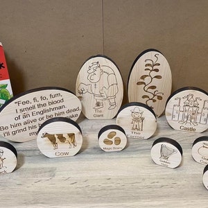 Jack and the beanstalk Inspired wooden Story Sack