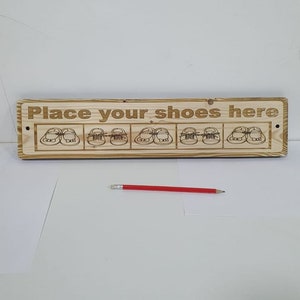 Large Wooden Visual Cloakroom / Sandpit Shoe Sign