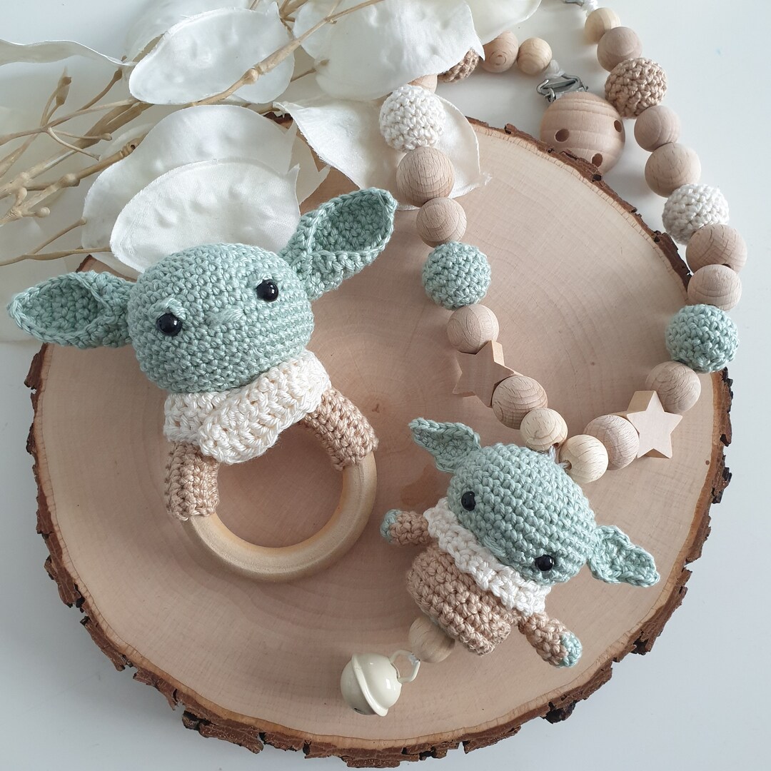 Yoda Rattle Baby Yoda Grogu the Child Stroller Chain Birth Gift Etsy