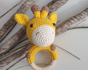 Babyrassel | Giraffe | Geschenk zur Geburt | Taufe | Babyparty | Gravur | personalisiert |