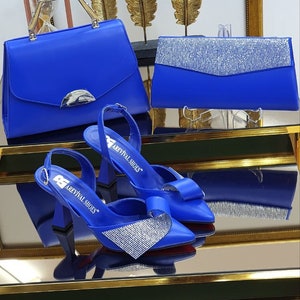 Royal blue shoes and matching sale bag