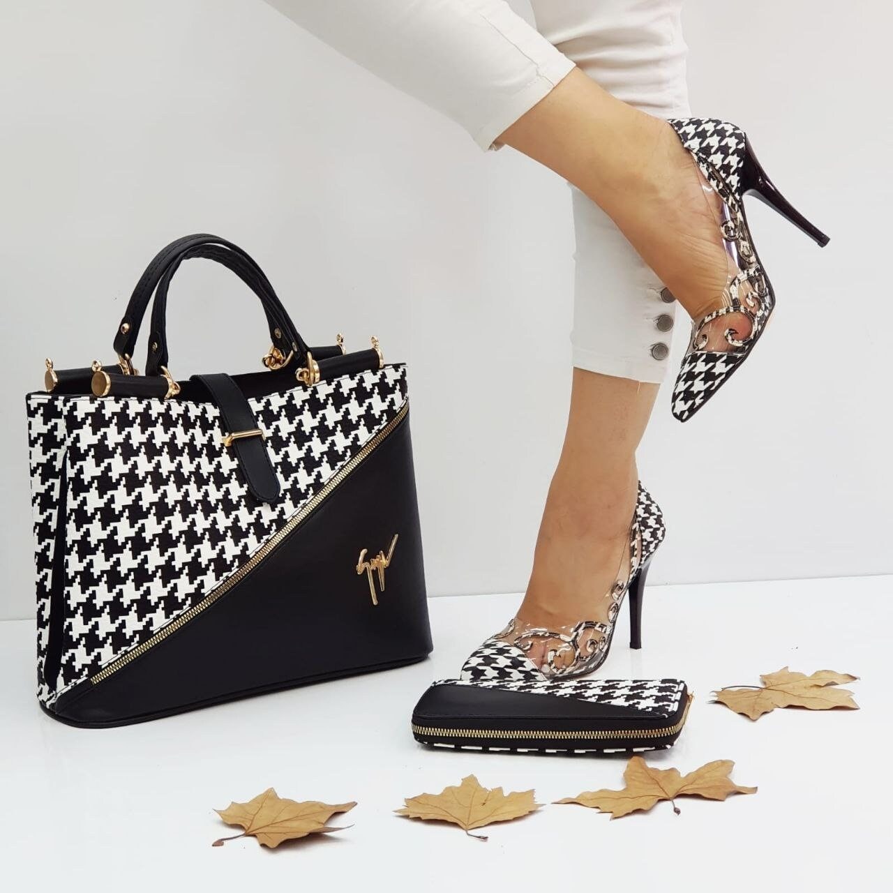Matching Shoes and Bag Set for Women - Top Handle Bags and Shoulder Bags - Purse and Wallet - Stylish Heel Pumps - Big US Size 6 7 8 9 10 11