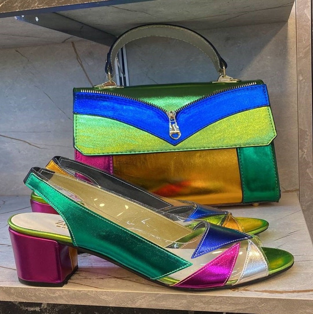 Matching Shoes and Bag Set for Women Top Handle Bag Block Etsy