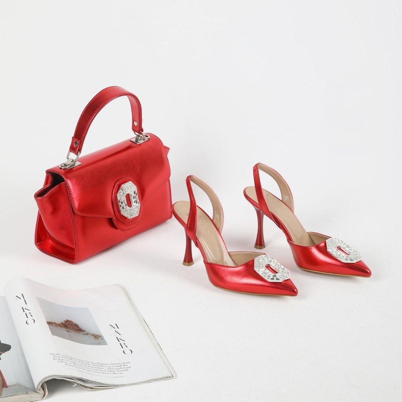Matching Shoes and Bag Set for Women Top Handle Bag and Shoulder Bag