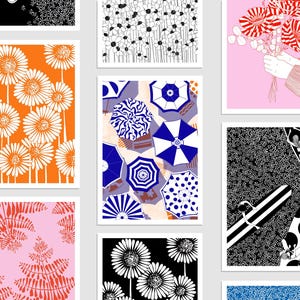 Lot de 3 cartes postales - mini impressions d'art, cadeau d'art, amateurs de fleurs, cartes colorées