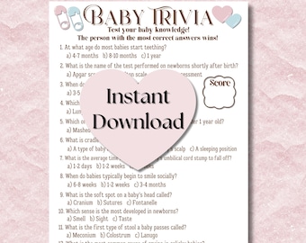Baby Shower Trivia Game | Baby Shower Games | Trivia Questions | Baby Shower Printable | Baby Template | Baby Trivia | Baby Sprinkle Games