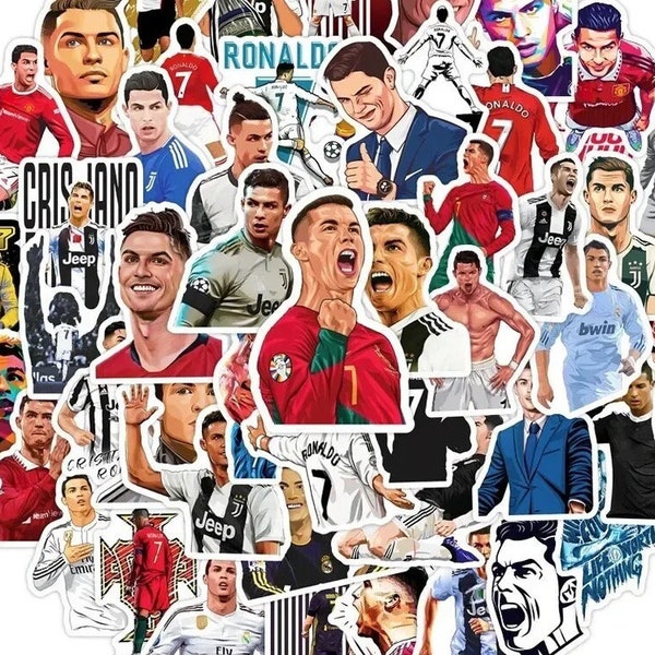 50Pcs Cristiano Ronaldo Football Superstar Soccer Vinyl Decal Stickers Skateboard Laptop Water Bottle Luggage  Window Phone Case Waterproof