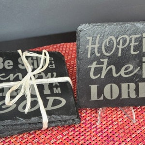 Inspirational Slate Coasters, Unique Handmade Drink Coaster Set for Table Protection, Perfect Anniversary or Housewarming Gift