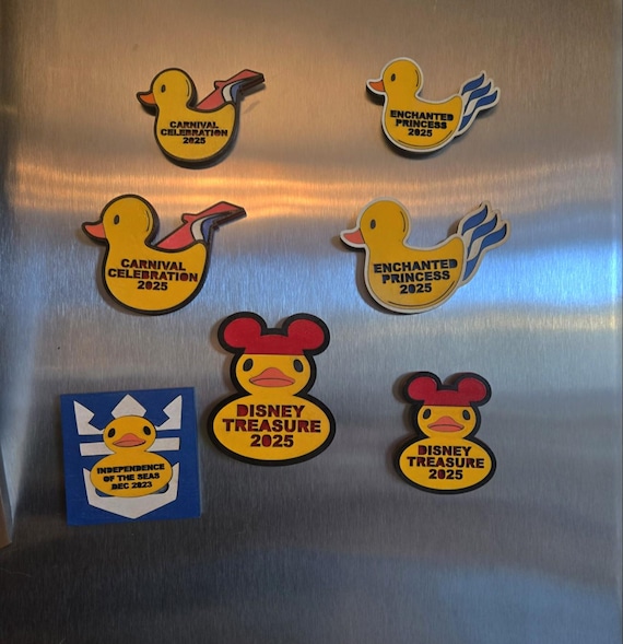 Custom Cruise Duck Magnet, Carnival, Disney Cruise, Keepsake