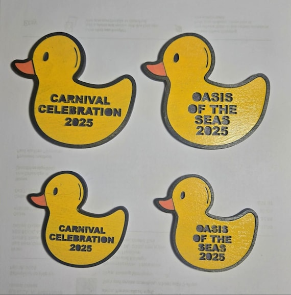 Custom Cruise Duck Magnet, Personalized Vacation Keepsake