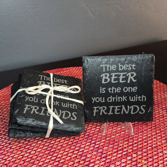 Slate Coaster for Beer Lovers. Gifts for Dad